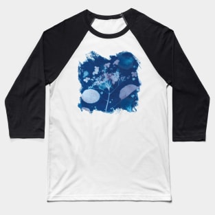 Cyanotype sunprint hydrangea indigo blue Baseball T-Shirt